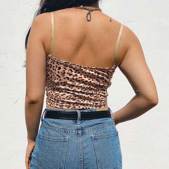 YesStyle - leopard print lace trim camisole - Picture 4 of 4